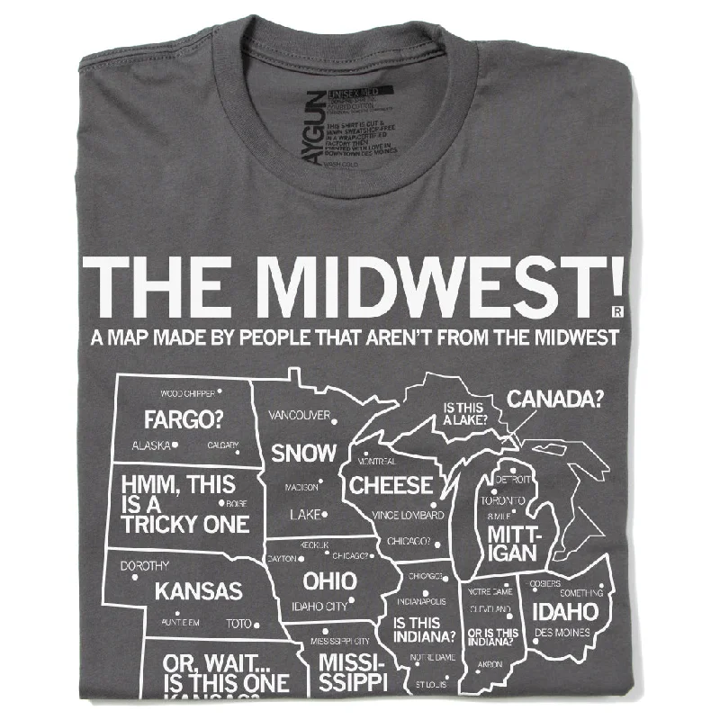 T-Shirt with Custom Logo for Team Events-Midwest Map