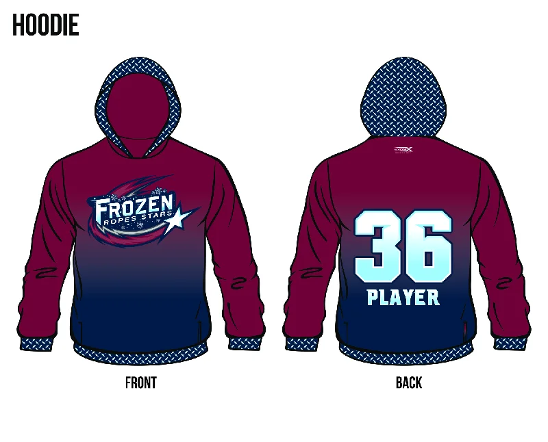 Warm Hoodies for Hiking and Outdoor Activities-FROZEN ROPES STARS Fastpitch Sublimated Mens Hoodie