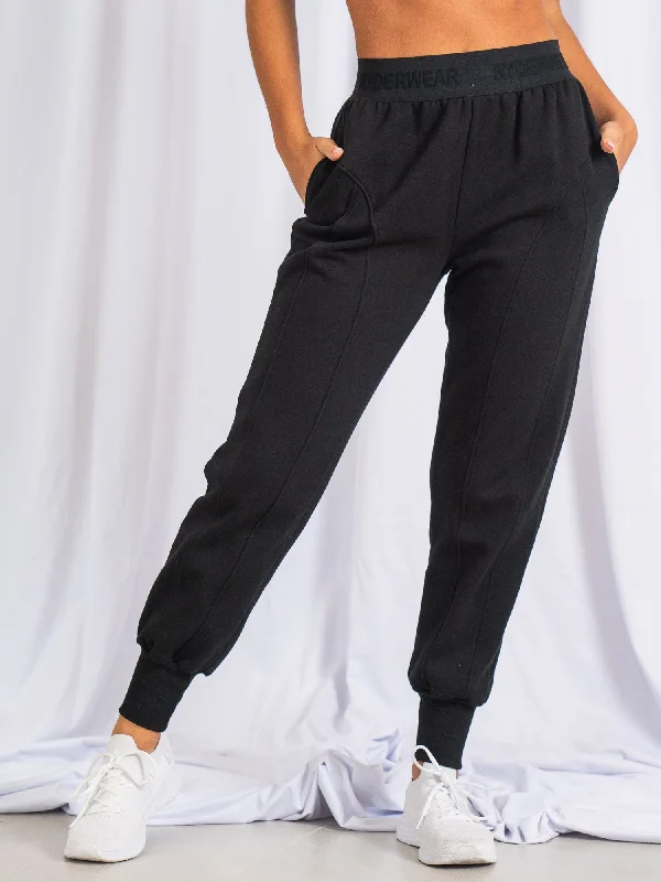 Custom Printed Pants for Graphic Lovers-Contour Track Pants - Black