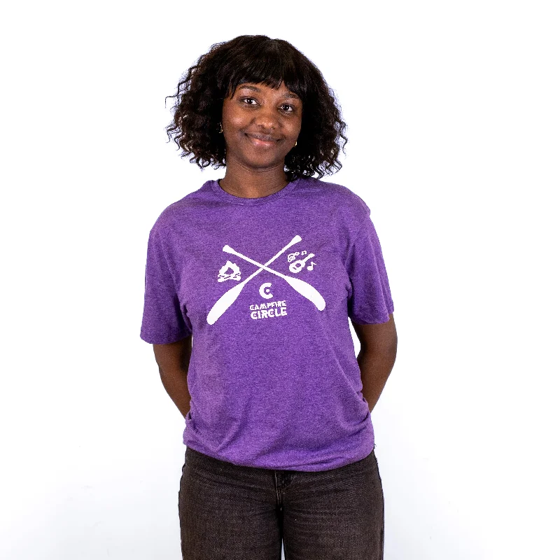 Retro T-Shirt for Vintage Fashion-Paddles Heather Purple T-Shirt