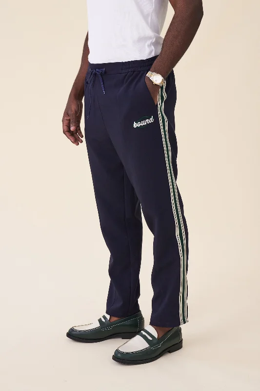 Stylish Pleated Chinos for Sophisticated Looks-PAULIE NAVY STRIPE TRACKPANTS