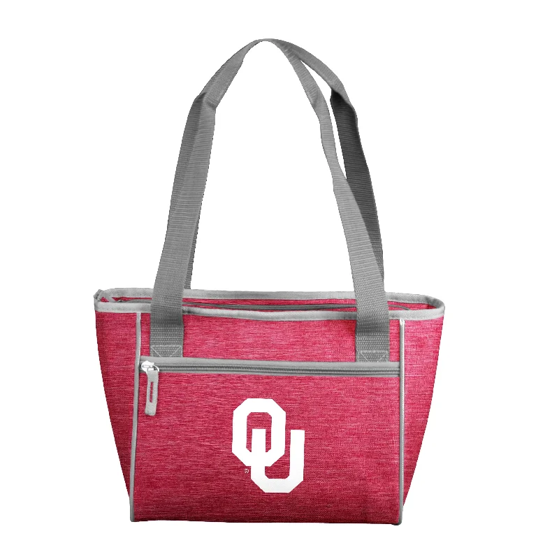 Relaxed Cotton Caps for Hot Days-Oklahoma Crosshatch 16 Can Cooler Tote