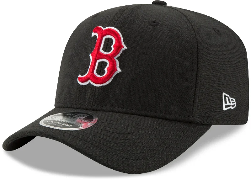 Trendy Snapbacks with Cool Graphics-Boston Red Sox New Era 950 Black Stretch Snapback Cap