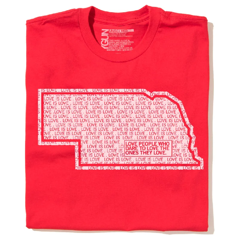 Sports T-Shirt with Quick-Drying Fabric-Love Is Love Nebraska