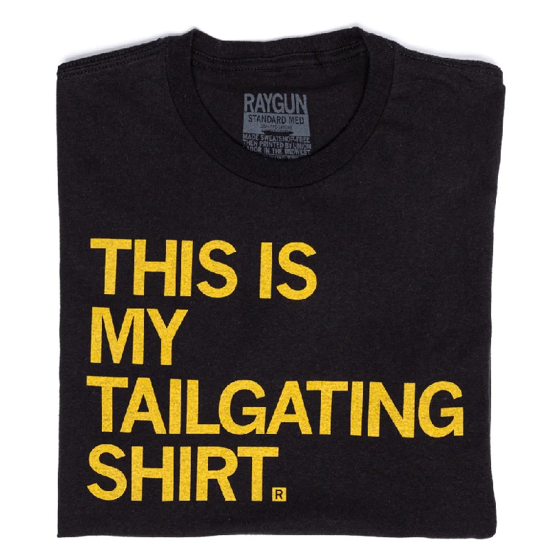 Printed T-Shirt with Modern Designs for Fashion Lovers-Tailgating Black & Gold