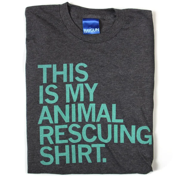 T-Shirt with Animal Prints for Wild Style-This Is My Animal Rescuing Shirt