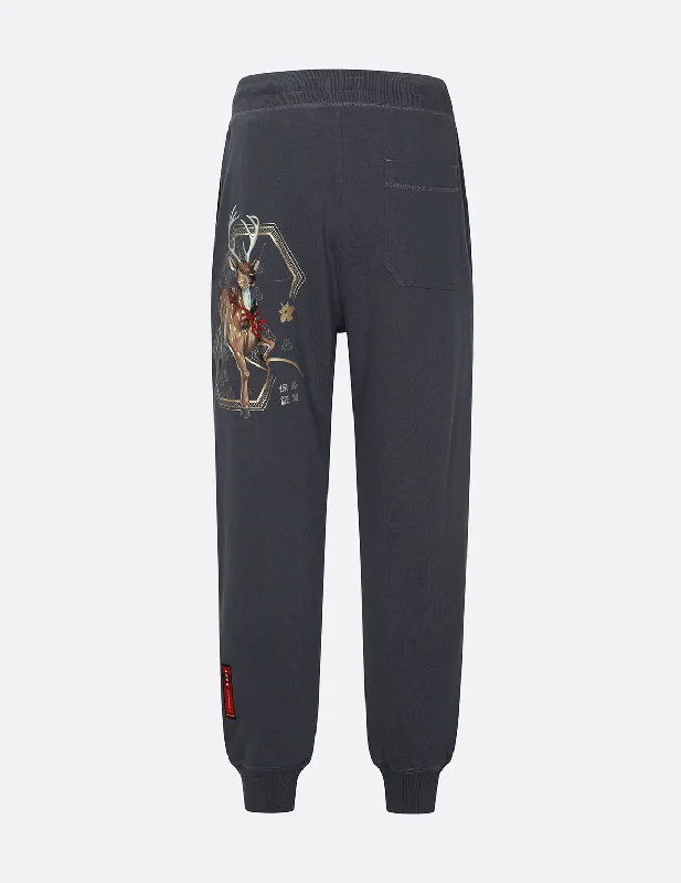 Stylish Printed Pants for Bold Looks-Divine Deer Print Regular fit Sweatpants