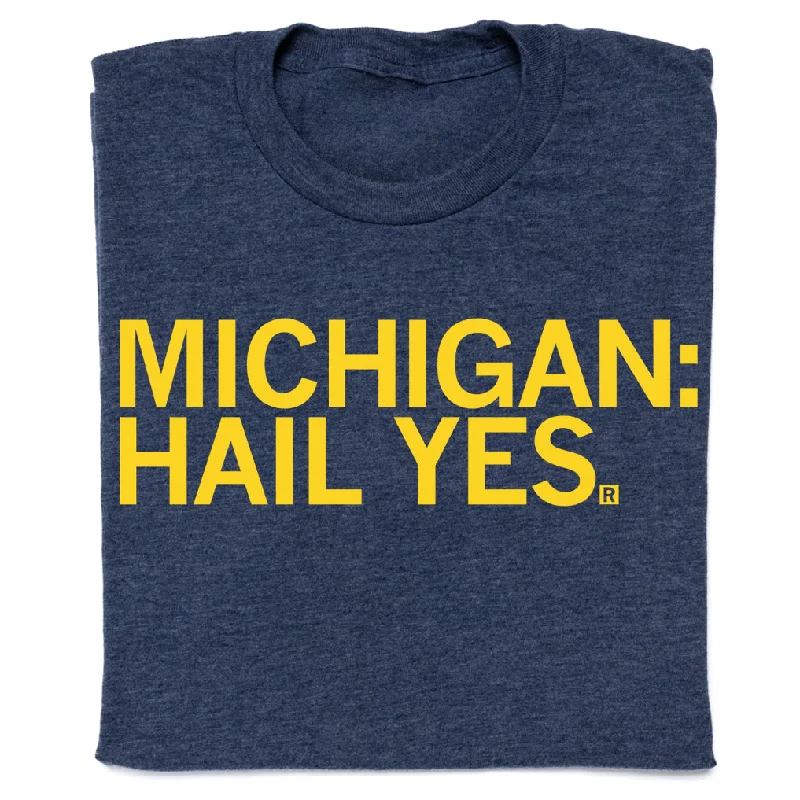 Casual T-Shirt with Relaxed Fit-Michigan: Hail Yes