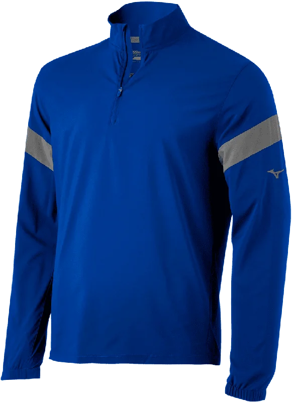 Breathable Jackets for Warm-Weather Sports-Mizuno Long Sleeve Hitting Jacket - Royal Shade