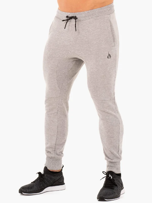 Tailored Suit Pants for Formal Events-Athletic Fleece Track Pants - Grey Marl