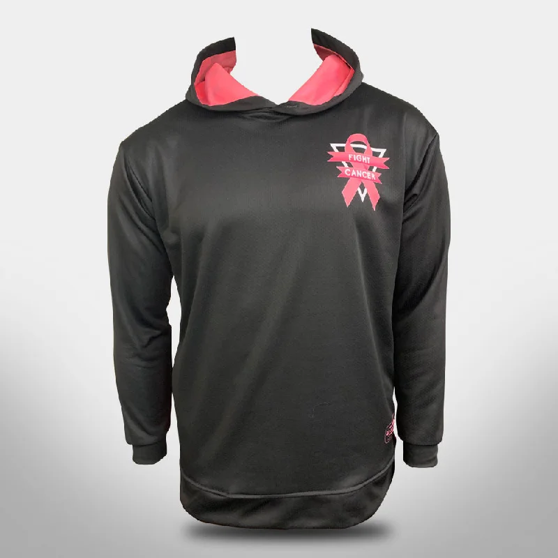 Casual Sporty Hoodies for Everyday Wear-Evo9x FIGHT CANCER Sublimated Breast Cancer Awareness Hoodie Black