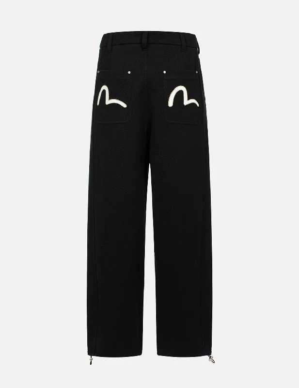 Cool Graphic Jogger Pants for Streetwear-Seagull Embroidery Fashion Fit Sweatpants