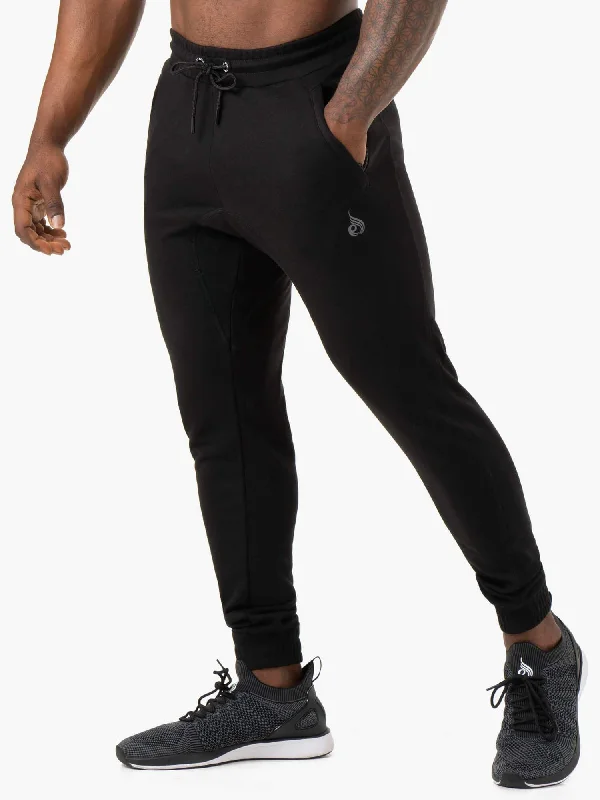 Stretch Denim Pants for Comfort Fit-Iron Track Pants - Black