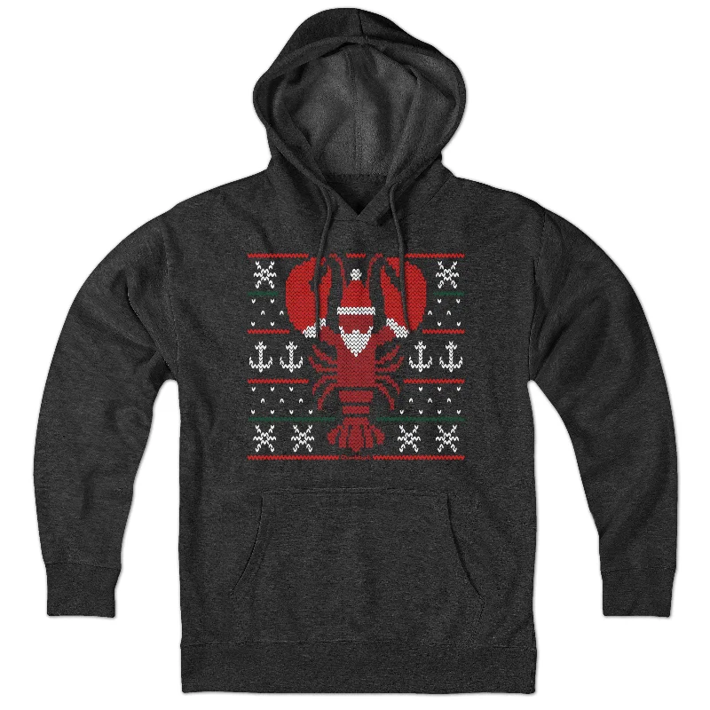 Hoodies with Cool Designs for Unique Style-Boston Lobstah Ugly Holiday Sweater Hoodie