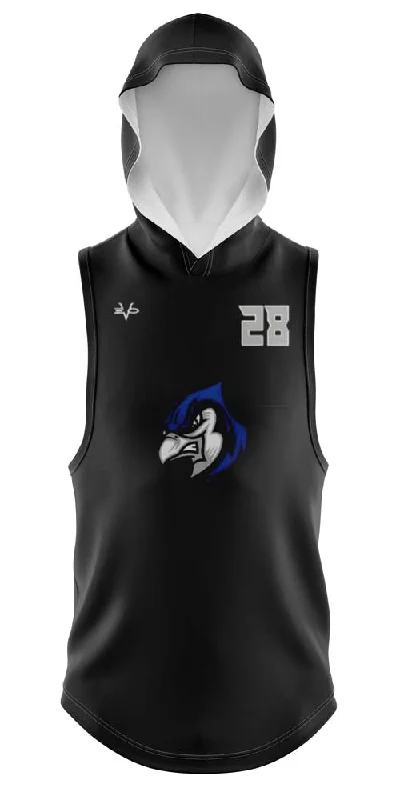 Performance Hoodies for Outdoor Sports-MIDDLESEX BLUE JAYS Full Dye Sublimated Sleeveless Compression Hoodie