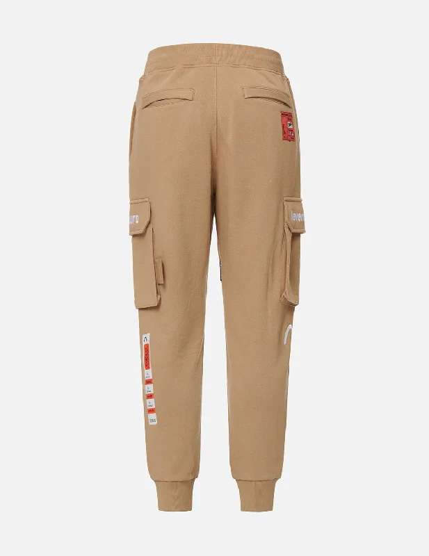 Formal Slim-Fit Pants for Office Wear-Woven Label Cargo Sweatpants