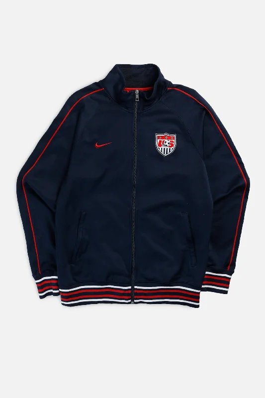 Fleece Jackets for Cozy Winter Wear-Vintage USA Soccer Track Jacket - S