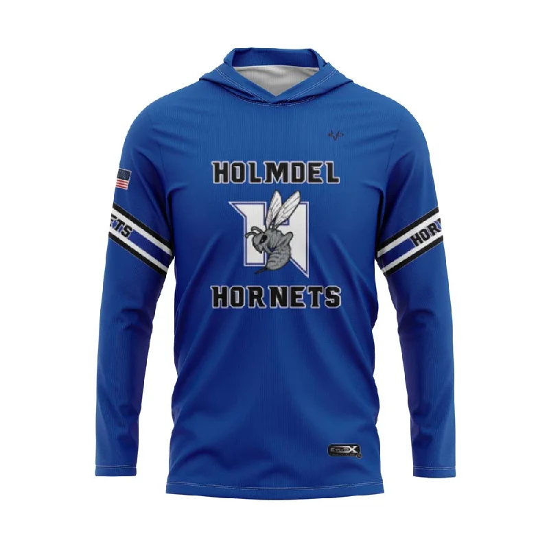 Casual Hoodies for Relaxed Style-HOLMDEL HORNETS Blue Sublimated Lightweight Hoodie