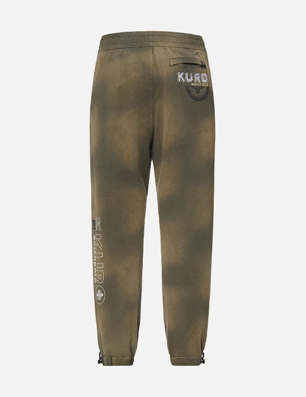 Sporty Compression Pants for Workouts-Brushed Seagull Print Garment-dyed Sweatpants