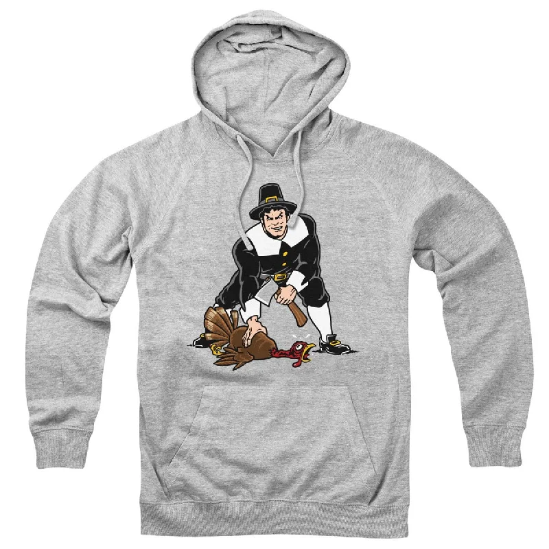 Warm and Insulated Hoodies for Winter Sports-Three Point Stance Thanksgiving Pilgrim Hoodie