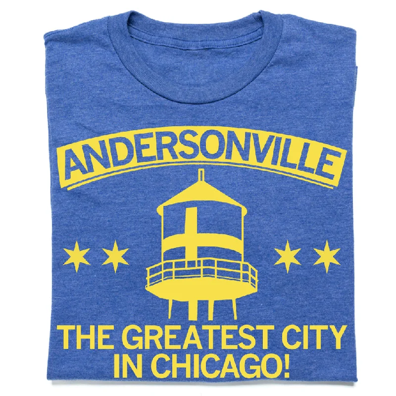 V-Neck T-Shirt for Stylish Casual Wear-Andersonville: Greatest City In Chicago