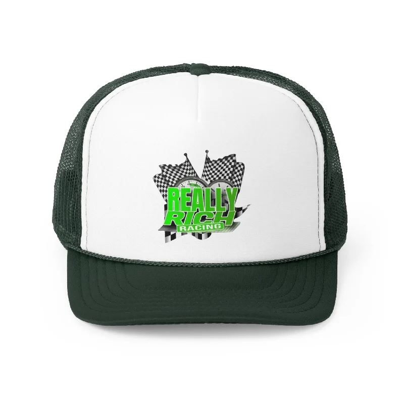 Wide-Brimmed Hats for Sun Protection-Really Rich Racing (Green) Trucker Caps