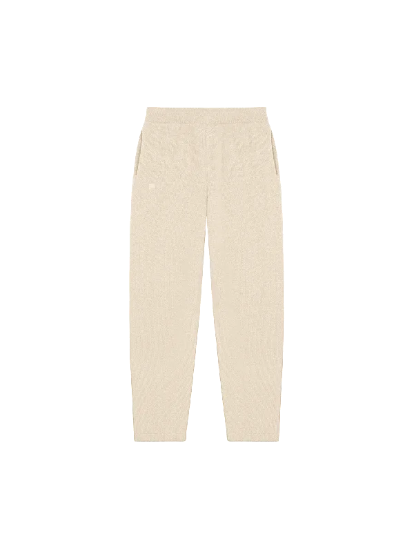 Soft Jogging Pants for Daily Comfort-Women's DNA Recycled Cashmere Tapered Track Pants—ecru ivory