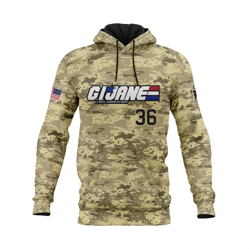 Eco-Friendly Hoodies Made from Organic Materials-GI Jane Pullover Hoodie Tan Camo