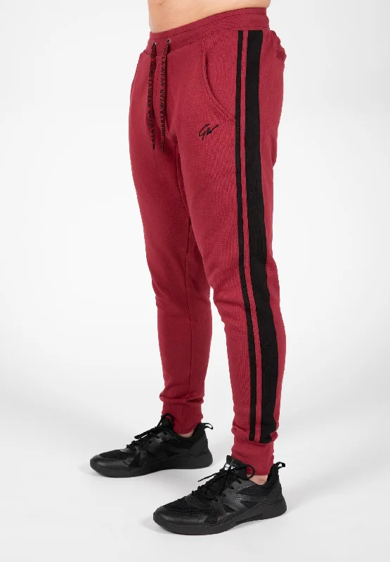 Classic Black Dress Pants for Office Wear-Banks Sweatpants - Burgundy Red/Black