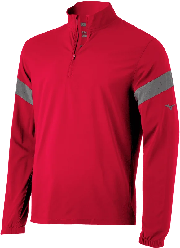 Trendy Trench Jackets for Fall and Winter-Mizuno Youth Long Sleeve Hitting Jacket - Red Shade