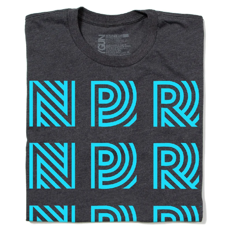 Soft and Stretchy T-Shirt for Flexible Fit-NPR 90's Logo Repeating