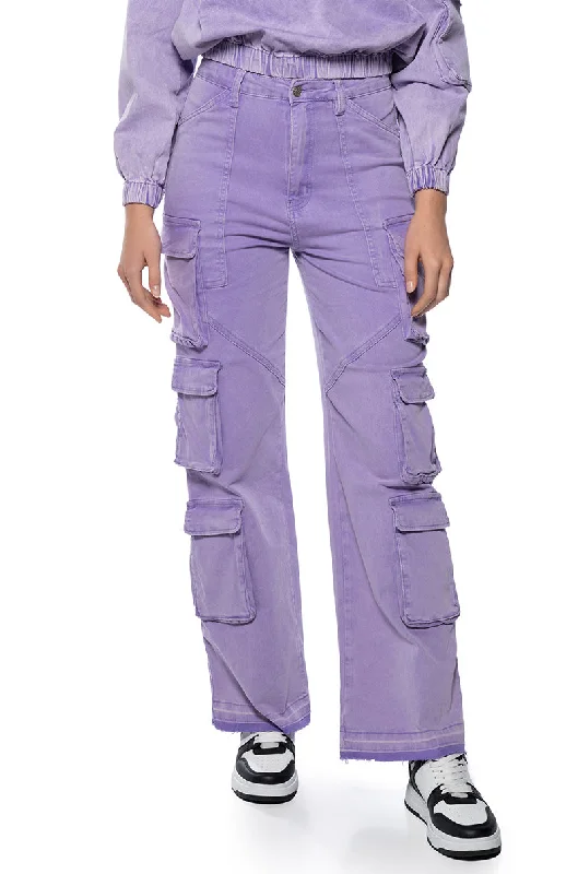 Tailored Suit Pants for Formal Events-LAVENDAR DREAMS TWILL CARGO PANTS