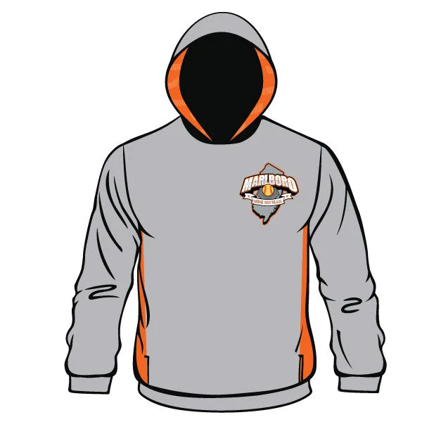 Sports Hoodies for Jogging and Running-MARLBORO SOFTBALL Sublimated Hoodie Grey