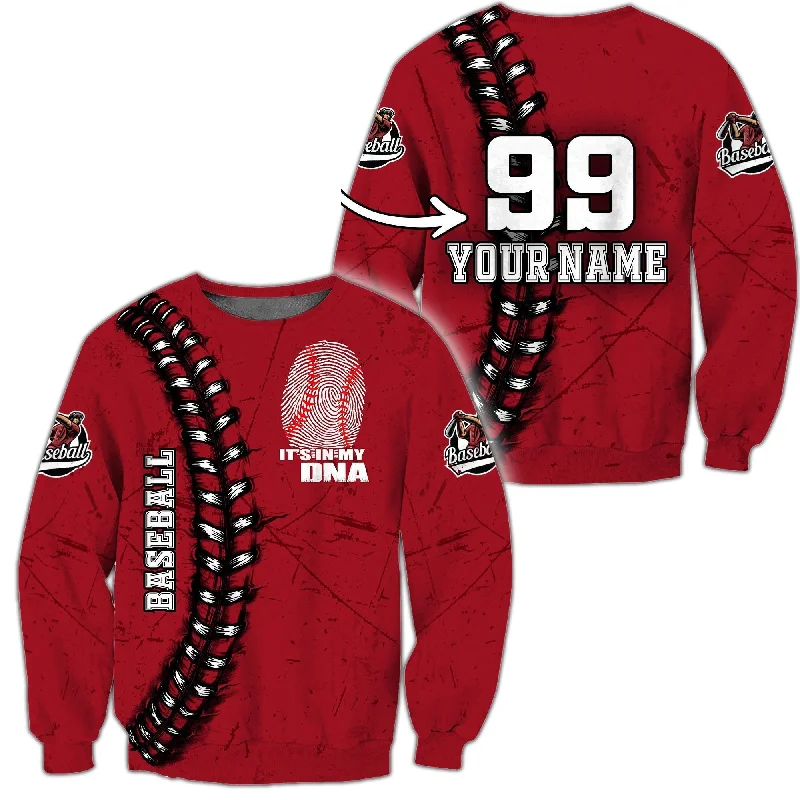 Lightweight Sweatshirt Hoodies for Layering-Customize Name & Number Baseball It's My DNA Sweatshirt Hoodie Christmas Shirts For Men And Women