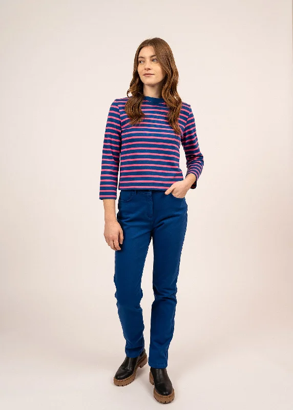 Stretch Denim Pants for Comfort Fit-Patricia straight pants - elasticated waist, in stretch cotton (GITANE)