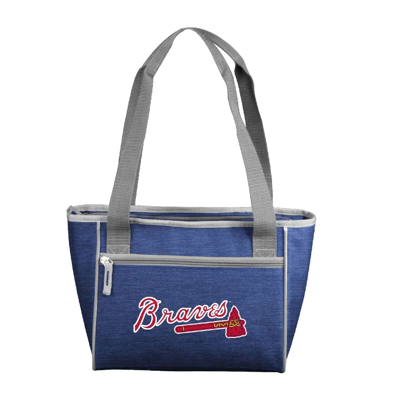 Colorful Snapback Caps for Bold Style-Atlanta Braves Crosshatch 16 Can Cooler Tote