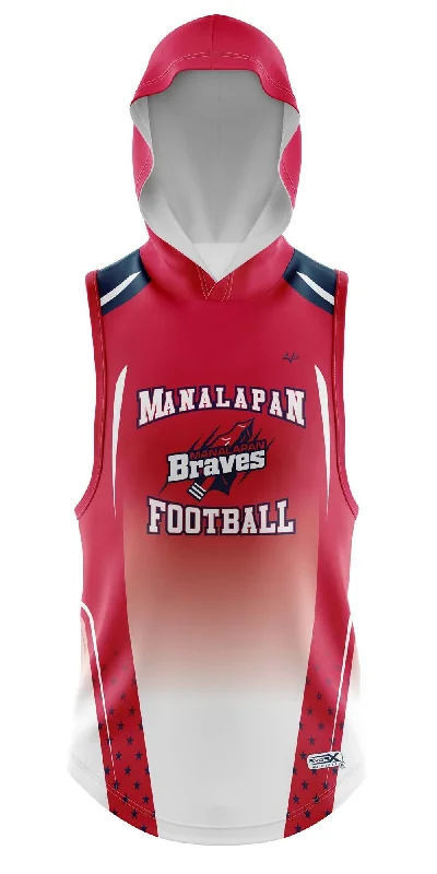 Custom Hoodies for Company Promotions-MANALAPAN BRAVES SLEEVELESS LOOSE FIT HOODIE