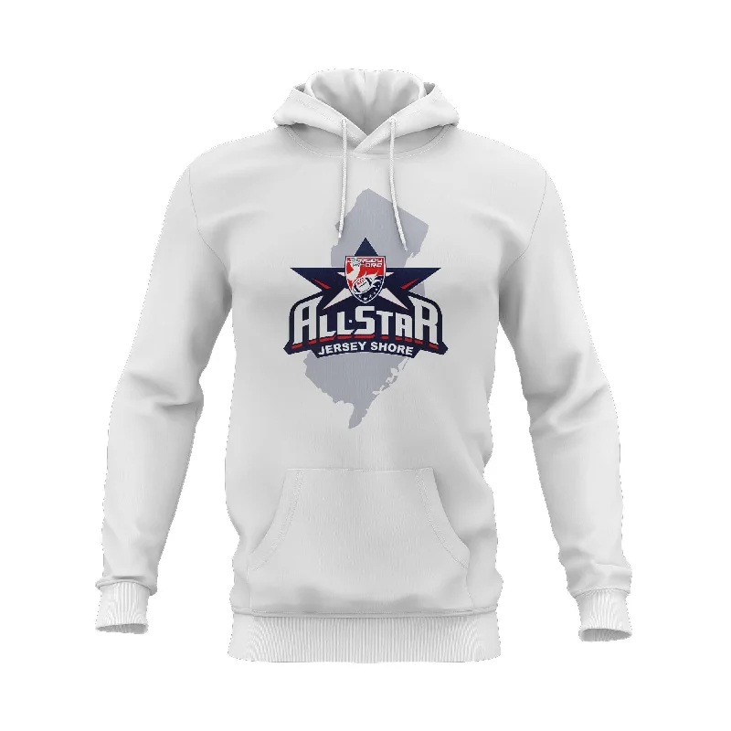 Soft Cotton Hoodies for All-Day Wear-2024 NJAYF ALL STAR SEMI SUB HOODIE - STATE WHITE