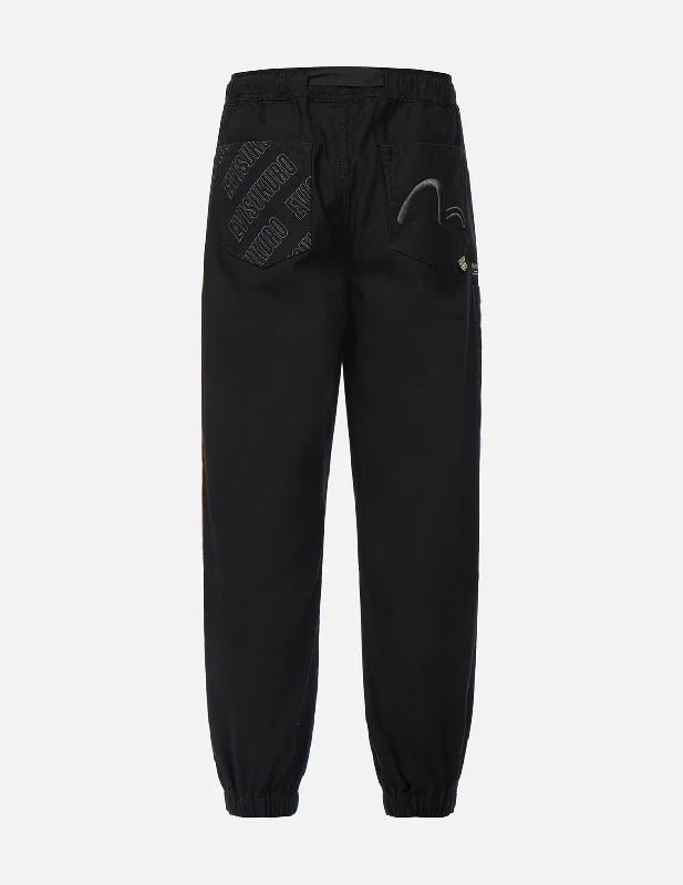 Stylish Skater Pants for Street Fashion-Monogram Embroidered Pannels Sweatpants