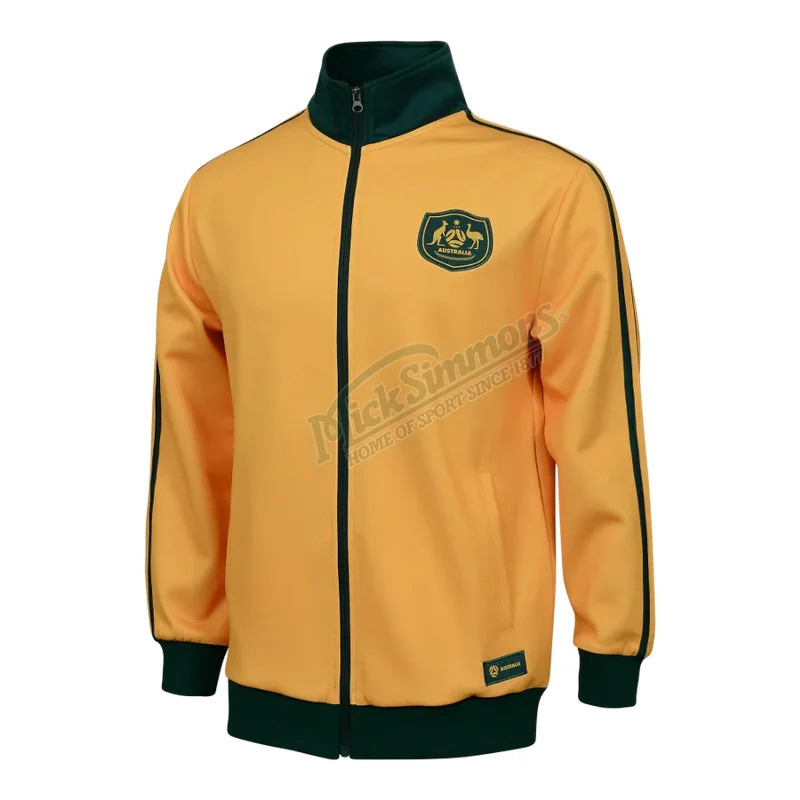 Outdoor Jackets for Hiking and Camping-Official Australia Socceroos Mens 1974 Retro Anthem Jacket Football Soccer