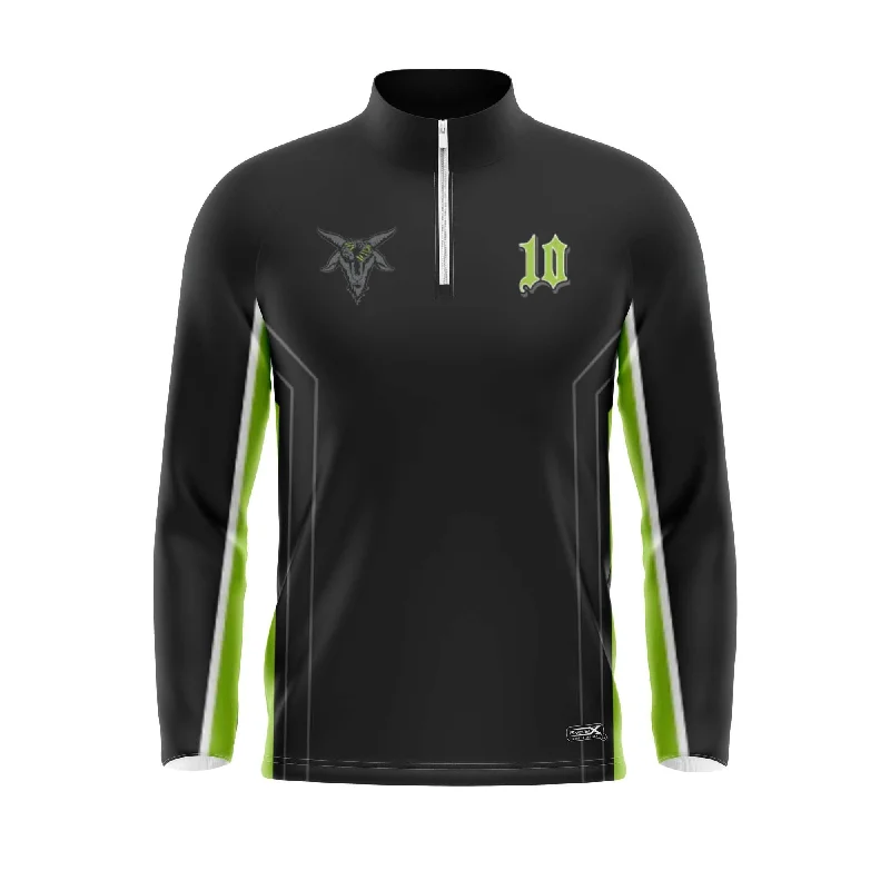 Reflective Sports Jackets for Running at Night-GOATS Softball Sublimated Scuba (MIDWEIGHT) Quarter Zip Jacket