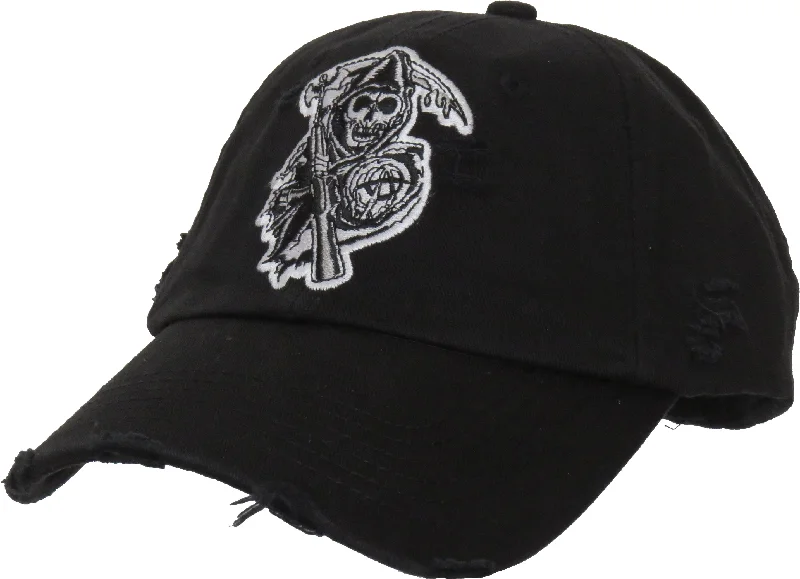 Casual Knit Hats for Warmth and Style-Sons Of Anarchy Destroyed Black Cap