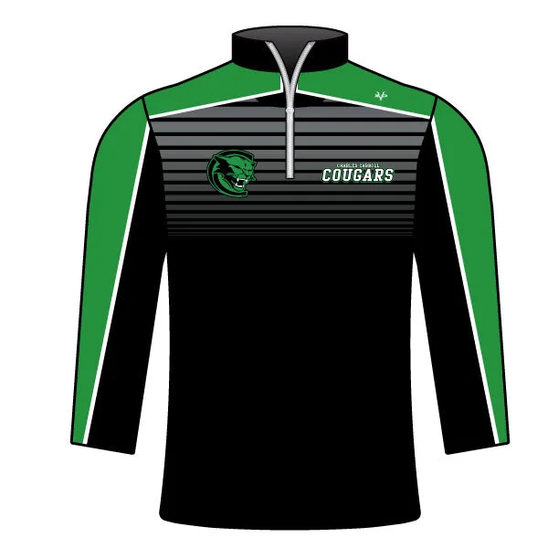 Performance Outerwear Jackets for Extreme Sports-CHARLES CARROLL COUGARS Sublimated Quarter Zip Jacket