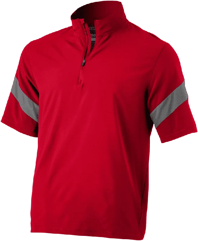 Classic Double-Breasted Jackets for Formal Events-Mizuno Short Sleeve Hitting Jacket - Red Shade