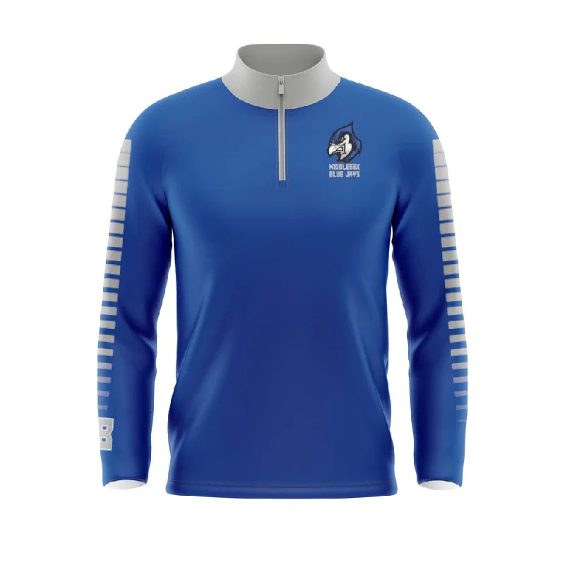 Cozy Sherpa Jackets for Comfort and Warmth-MIDDLESEX BLUE JAYS Full Dye Sublimated Quarter Zip Jacket