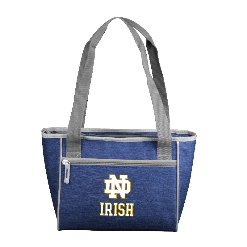 Trendy Flat Caps for Timeless Style-Notre Dame Crosshatch 16 Can Cooler Tote