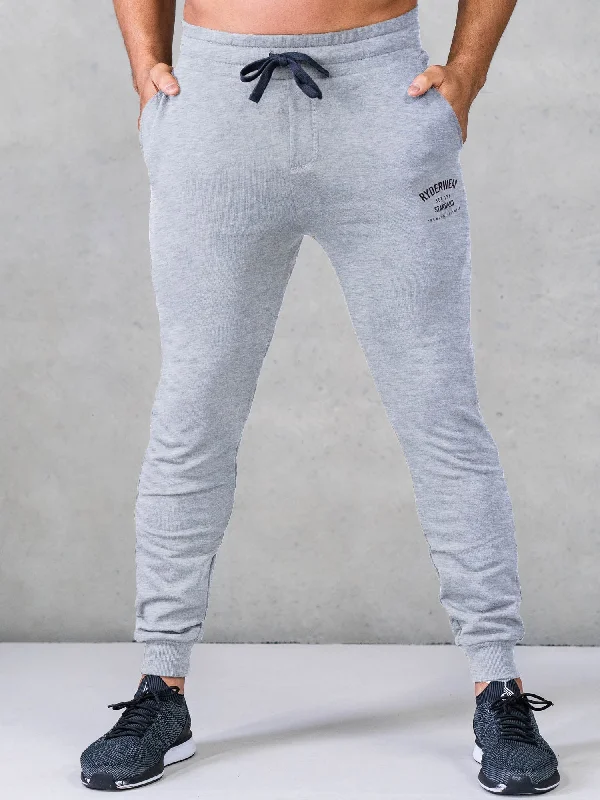 Comfortable Yoga Pants for Relaxation-Legacy Track Pants - Grey Marl