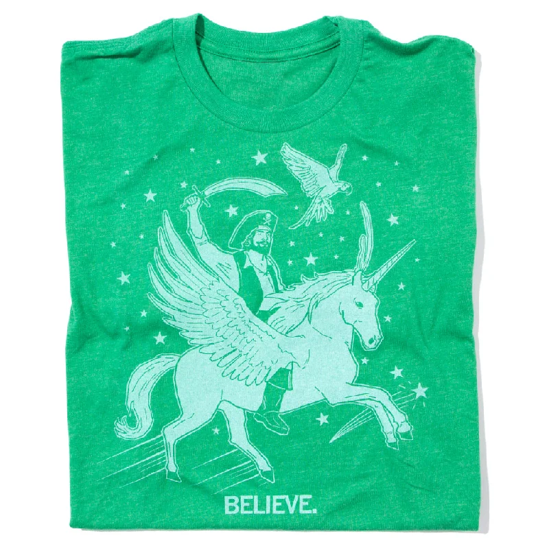 T-Shirt with Team Name and Logo for Sports-Believe