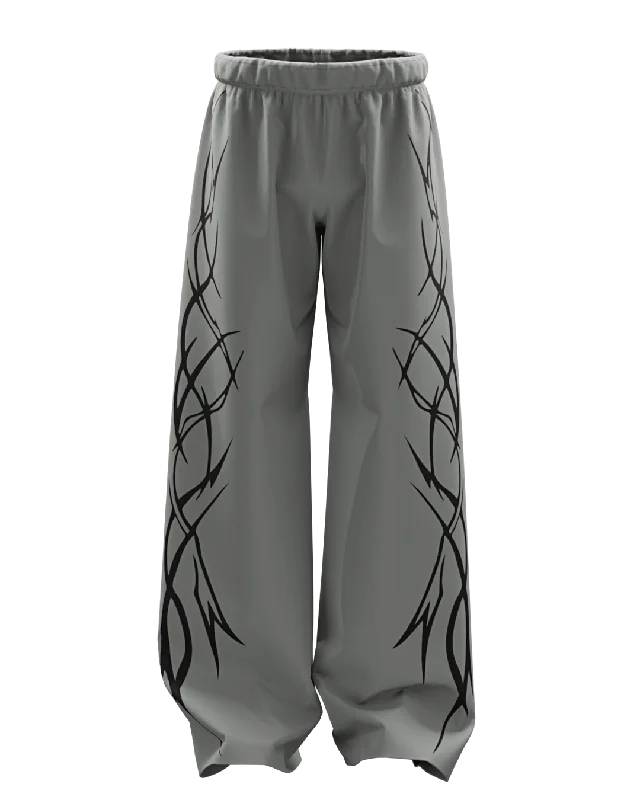 Cool Graphic Jogger Pants for Streetwear-Nexus Charcoal Grey Unisex Straight Baggy Pants