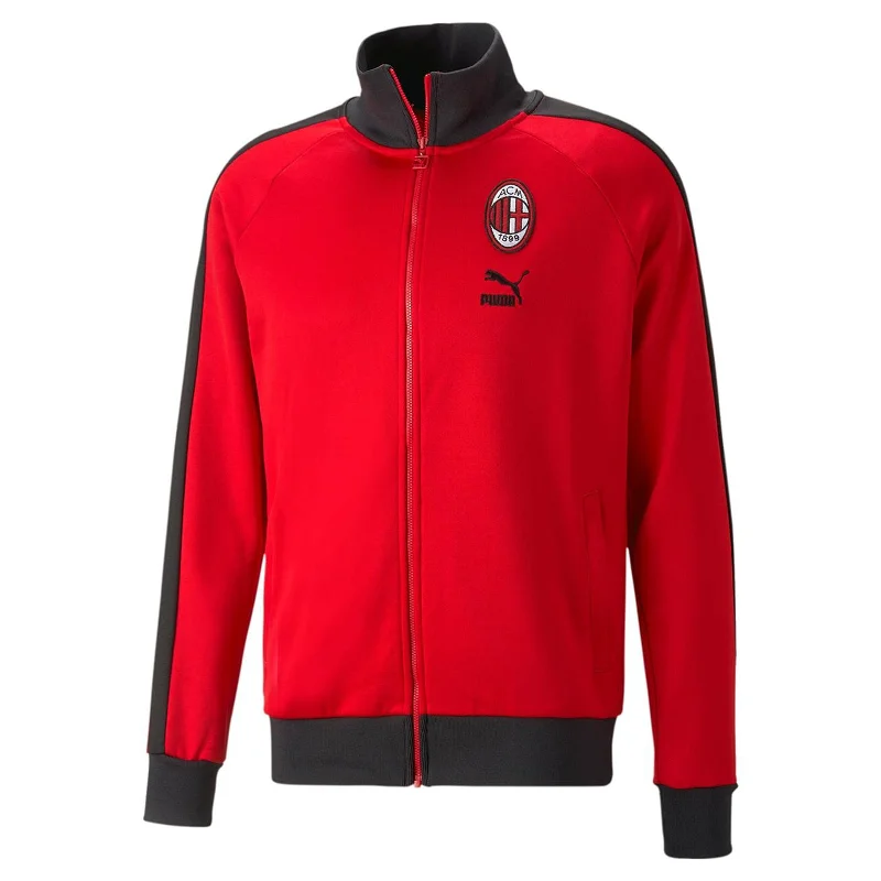 Waterproof Hooded Jackets for Rainy Days-AC Milan 2023/24 Men's Heritage T7 Track Jacket Football Soccer by Puma